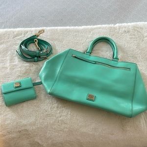 Dooney & Burke Teal Handbag & Wallet